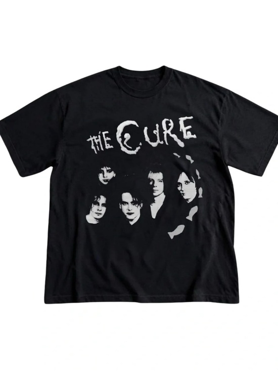 Gildan Tops - Gildan Black The Cure Graphic Tee - White Print